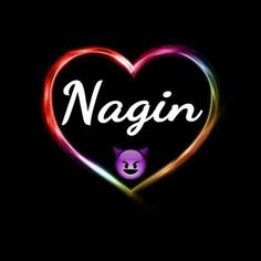 a neon heart with the word nagin on it and a cat's head