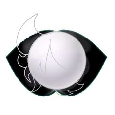 an image of a white ball in the middle of two black circles on a white background