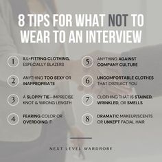 A tenth of a second. That’s how long you have to make the right impression on your future boss. So be sure to follow these specific interview dress tips - but don't worry, you don’t have to sacrifice your personal style and creativity to do so! Read our 7 tips for what to not wear to an interview... School Dress Code, What Not To Wear, Interview Dress, Dress Tips, Teacher Wear, Image Consulting