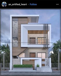 an artist's rendering of a two story house with balcony and balconies