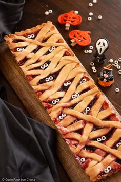 a halloween dessert with eyes on it