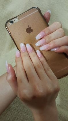 Soft Pink White Nails, Ombre Pink White Nails, Light Pink Nails Ombre, Milky Pink Ombre Nails, Light Pink Ombré Nails, Milky Pink White Nails, Ombre Nail Pink And White, Pink And White Ombré Square Nails, Maroon And White Ombre Nails