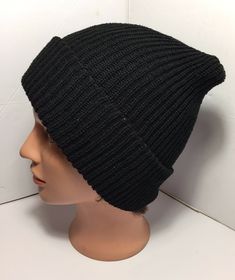 Black Hats Long Cuff Beanie Cap Head-wear Warmer Cold Weather for Men Women   New Black Solid Winter Long Beanie   Winter Hats for Men Women Black Long Beanie Cap Head Warmer Cold Weather TOP HEAD-WEAR Long Cuff Beanie Cap Flat lay measurement when un-cuffed : 12.25" X 7" . The beanie has stretch for comfort fit. Mens / Women oversized slouch beanie One size fits all The cuff beanie functions allows adjusted cuff fit on men & women for comfort based on individuals preference.  Fabric : 100% Soft Winter Streetwear Hat, Winter Streetwear Cap, Warm Hat For Streetwear, Warm One-size-fits-most Hat For Streetwear, Adjustable Solid Color Winter Beanie, Adjustable Winter Beanie, Classic Beanie Hat For Winter, Black Knitted Beanie For Winter, Knitted Cap Style Hat For Streetwear