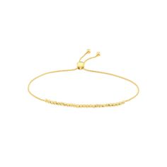 Add a timeless touch to your outfit with a bolo bracelet. Dainty and feminine, this diamond-cut beaded bolo bracelet will become a must-have! Brand: Oro Di MilanoLength: 9.50 InchesMillimeter: 1.40mmGauge: 030Closure: Bolo Clasp Adjustable Hand-strung Lariat Jewelry, Adjustable Yellow Gold Beaded Bracelet, Timeless Adjustable Beaded Bracelets For Formal Events, Adjustable Yellow Gold Beaded Bracelet With Sliding Knot, Minimalist Adjustable Yellow Gold Tennis Bracelet, Timeless Adjustable Box Chain Bracelet, Adjustable Yellow Gold Bracelet With Box Chain, Elegant Beaded Bracelets With Sliding Knot, Elegant Yellow Gold Bracelets With Sliding Knot