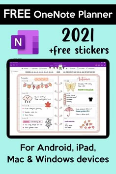 an ipad with the text free one - page planner 2021 for android, ipad and windows devices