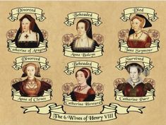 the six wives of henry vill are depicted in an old - fashioned card game