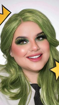 Halloween Costumes Green Hair, Green Hair Costume Ideas, Halloween Makeup Costume, Easy Halloween Makeup, Halloween Costumes For Family, Fairly Oddparents, Green Halloween, Halloween Makeup Diy, Disney Makeup