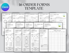 the order forms template is shown in this image