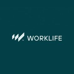 the worklife logo is shown on a dark green background, with white letters that spell out