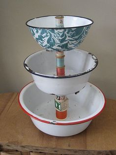 three bowls stacked on top of each other