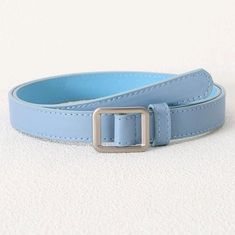 Women's Baby Blue Square Buckle Belt. New With Tags! 42" Long Including The Buckle. 1" Wide. Never Worn And In Perfect Condition! Comes From A Smoke Free Home. Martial Arts Belts, Leopard Belt, Bling Belts, Embellished Belt, Braided Leather Belt, Blue Belt, Designer Belt, Faux Leather Belts, Fashion Belts