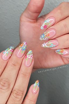 Spring Nail, Nail Designs Spring, Nail Arts, Flower Nails, Stiletto Nails