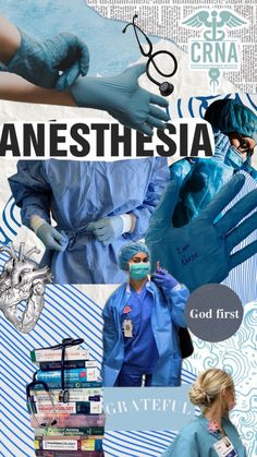 collage of medical images with caption that reads anaesthesia god first