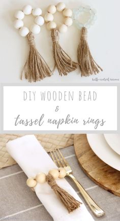 diy wooden bead and tassel napkin rings