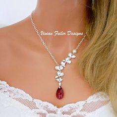 Burgundy Maroon Marsala Dark Red Necklace Rose Flower Leaf | Etsy Delicate Necklaces For Wedding On Valentine's Day, Red Delicate Jewelry For Wedding, Delicate Red Jewelry For Wedding, Delicate Wedding Necklaces For Valentine's Day, Delicate Red Wedding Jewelry, Elegant Flower Shaped Necklace For Weddings, Elegant Red Bridal Necklace Gift, Elegant Flower Shaped Wedding Necklace, Elegant Red Jewelry For Bridesmaid