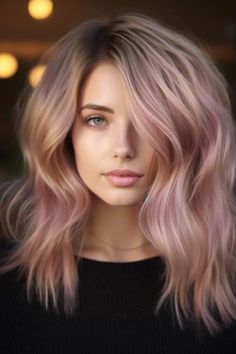 Choosing the dark blonde with delicate rose gold streaks is mesmerizing and emphasizes dark blonde sophistication combined with the rose gold prettiness. If you are looking for a unique, feminine touch to your hairstyle, this color is ideal. Click here to check out more best dark blonde hair color ideas to try this year. #pink #hair pink hair Каждый день — шанс Rose Gold Toned Hair Blonde, Strawberry Blonde Hair Pale Skin Blue Eyes, Rose Gold And Blonde Hair, Hair Color For Pink Skin Tone, Rose Gold Highlights Blonde, Smokey Pink Hair, Unique Hair Color Ideas For Blondes, Unique Blonde Hair Color Ideas, Rose Gold Blonde Hair