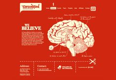 an image of the human brain on a red background with information about it and how to use it