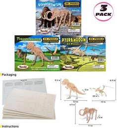 the dinosaur model is shown with instructions to make it look like they're dinosaurs