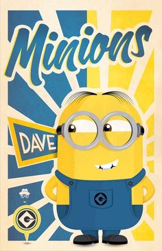 a poster with a minion wearing headphones on it's face and the words minions