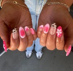 #summernails #nailsofinstagram not my photo Pink Cheetah Nails, Hello Nails, Girly Acrylic Nails, Short Acrylic Nails Designs