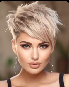 Mowhak Hairstyle Female, Shag Pixie, Short Messy Haircuts, Half Shaved Hair, Short Sassy Haircuts