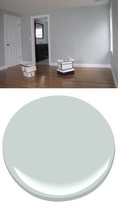 an empty room with white paint on the walls