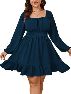 PRICES MAY VARY. Material: The Plus Size Dresses For Curvy Women Are So Soft, Comfy And Breathable, Which Keeps From Rubbing Your Skin, The Decent Thickness Bring You Cosy And Perfect Experience In Various Temperatures While Not Being Seen Through Features: Plus Size Dress For Women/ Dress For Women/ Plus Size Mini Dress/ Plus Size Casual Dress/ Elegant Off The Shoulder Dress For Women/ Square Neck Dress / Mini Dress/ Plus Size Cocktail Dress/ Plus Size Wedding Guest Dress/ Charming Slim Fit/ A Plus Size Winter Formal Dresses, Short Dresses Plus Size, Dress Plus Size Wedding Guest, Dress Midsize, Dress Plus Size Casual, Cocktail Dress Plus Size, Plus Size Cocktail Dress, Plus Size Wedding Guest Dress, Dresses For Curvy Women