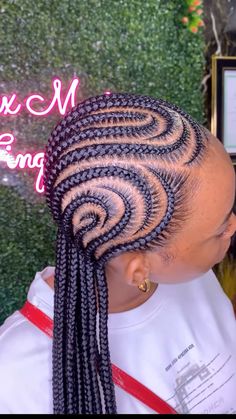 #braids #hairstyles #cornrows #trendy #trendy #try Hairstyles Cornrows Braids, Spiral Cornrow Braids, Conrows Lines And Braids 2023 Trends, Trendy Cornrow Hairstyles, Latest Cornrows Styles 2024, Trending Cornrows 2024, Braided All Back Hairstyles, Trending Cornrows Hairstyles, Cornrow Ideas Natural Hair Braided