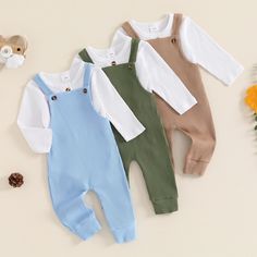 Get your little one ready for chilly autumn weather with our CODY Ribbed Overall Outfit! Made from cozy ribbed fabric, this classic and stylish outfit will keep your baby boy warm and comfortable. Perfect for any occasion, it's the perfect addition to your little one's wardrobe. Solid Color Playtime Sets For Fall, Fall Playtime Solid Color Sets, Winter Solid Color Ribbed Sets, Solid Ribbed Winter Sets, Summer Outfit Accessories, Overall Pants, Baby Boy Pants, Overall Outfit, Autumn Clothes