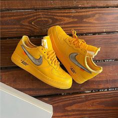 Brand New Lemonade Af1 For A Deal Off White Af1, Off White Air Force 1, White Af1, White Air Force 1, Yellow Shoes, Box Color, Mens Shoes Sneakers, Lemonade, Air Force