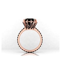 2ct Round Black Moissanite 14K Rose Gold Ring Celebrity Rings, Diamond Carat Size, Halo Wedding Set, Blood Diamond, Cvd Diamond, 14k Rose Gold Ring, Rose Gold Band, Black Diamonds, Solid Gold Jewelry