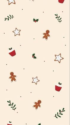 an image of christmas wallpaper with gingers and stars