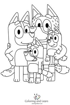 the cartoon family coloring page for kids