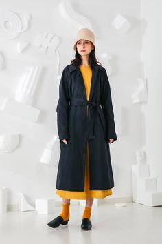 Gabardine Fabric, Cuff Design, Blue Trench Coat, Color Me Beautiful, Coraline, Navy Color, Cashmere Sweaters, Oversized Fits, Duster Coat