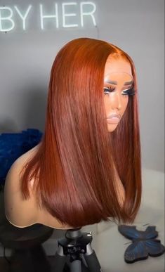 Fall Wig Colors Black Women, Wig Inspo Black Women, 16 Inch Wig, Layered Wig, Ginger Hair Color, Hair Laid, Hair Ponytail Styles, Dope Hairstyles