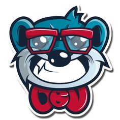 a cartoon mouse with red glasses on it's face and the word, goggles