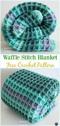 a crocheted dish cloth is shown with the words waffle stitch blanket