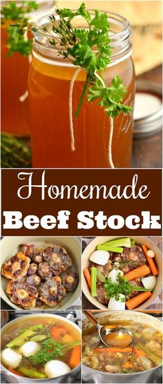 homemade beef stock is the perfect way to use up leftover meats and vegetables