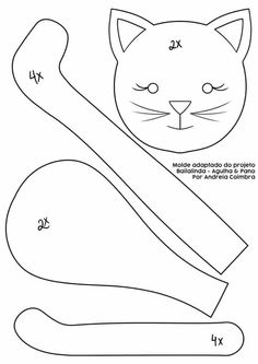 the instructions to make a paper cat with numbers and letters for each letter, including 1x