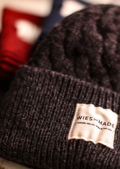 Wool Beanie 100% American Made - Basalt | WiesMade Winter Wool Cable Knit Hat, Fall Wool Cable Knit Hat, Wool Beanie With Knit Fabrication For Fall, Fall Wool Beanie With Knit Fabrication, Wool Knit Beanie For Fall, Wool Cable Knit Hats For Cold Weather, Cozy Wool Beanie With Knit Fabrication, Cozy Wool Beanie, Cozy Wool Knit Beanie