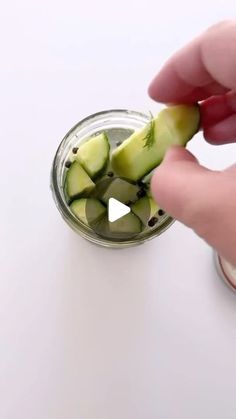 Vegan Recipes on Instagram: "🌱recipe below 👇 follow for more!

By: @tasteslovely Homemade Pickles 🥒

These get devoured in my house. They’re so crispy and crunchy! 

Hack - if you ever have cucumbers that are on the brink of going bad, use them to make these pickles. No food waste!

INGREDIENTS

-1 English cucumber
-1/2 cup water
-1/2 cup white vinegar
-1 tablespoon kosher salt (or 2 teaspoons sea salt, table salt, pink salt, etc)
-3 sprigs fresh dill (or 1 tablespoon dried dill)
-1 teaspoon black peppercorns
-1 clove of garlic, smashed or finely chopped 

DIRECTIONS
1. Slice the cucumber however you like
2. Add all the ingredients to a pint size mason jar and close with the lid. Gently shake to distribute all the ingredients around the cucumbers.
3. Refrigerate overnight.
4. Enjoy! 
5.