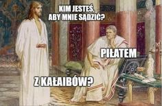 an image of jesus talking to another man in front of him and the caption says, kim jites, aby mine sajzic? platem? zkabow?