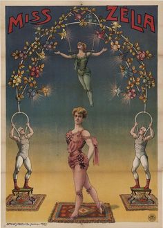 an advertisement for miss zella with three women in the middle and one man on top