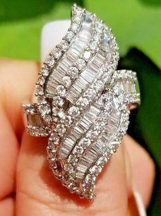 Huge Wedding Rings, Huge Wedding, Huge Rings, Silver Party, Promise Rings For Her, Deco Engagement Ring, Environmental Friendly, Ring Sizes, Diamond Cluster Ring