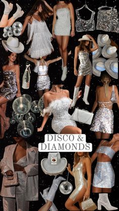 disco and diamonds photoshopped into one image with the words disco and diamonds on it