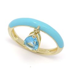 Beautiful soft pastel enamel is contrasted beautifully with a genuine pear-cut gemstone. This a perfect everyday ring that adds that on-trend touch to update any outfit. Blue Enamel Ring With Gemstone In Fine Jewelry Style, Blue Enamel Ring With Gemstone Fine Jewelry, Blue Enamel Ring With Gemstone, Luxury Blue Teardrop Rings, Blue Enamel Ring With Gemstone For Gift, Charm Ring, Imperial Topaz, Everyday Ring, Outfits 2023