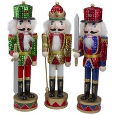 two nutcrackers are standing next to each other