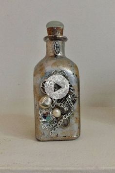 a bottle that has some kind of decoration on it