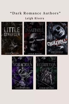 the cover for dark romance authors'book series, featuring four covers with skulls on them