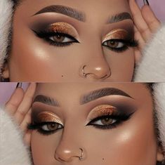 #fashion #makeupoftheday #makeuplover #aesthetic Makeup Routines, Wedding Eye Makeup, Bold Eye Makeup, Cute Eye Makeup, Eye Makeup Techniques, Makeup For Black Skin, Magical Makeup, Brown Skin Makeup, Cat Eye Makeup